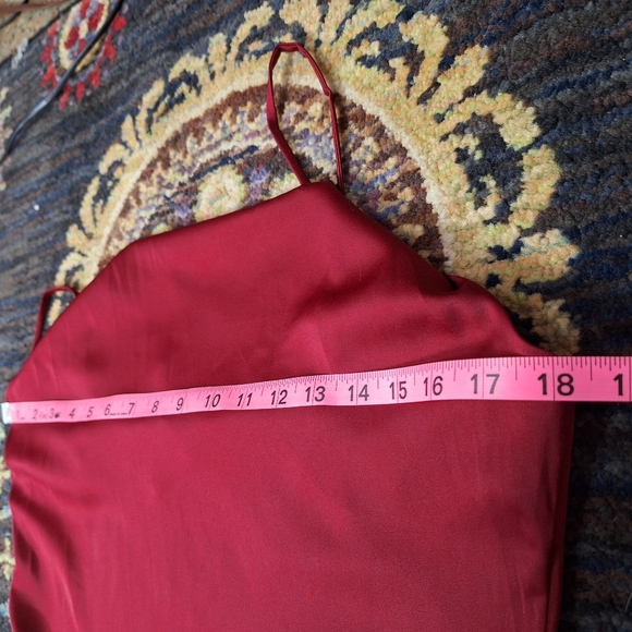 NWT Labera 100% Silk A-Line Cowl Neck Dress Burgundy Sz L with Belt - Picture 7 of 13